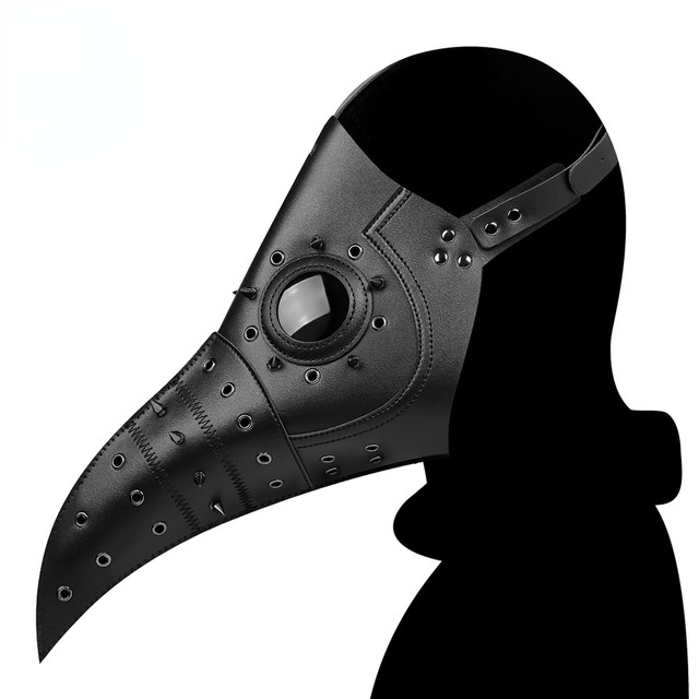 Kobine Steampunk Cutout Rivets Long Beak Mask