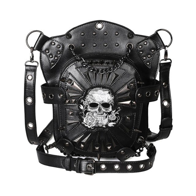 Kobine Steampunk Skull Chained Outside Bag