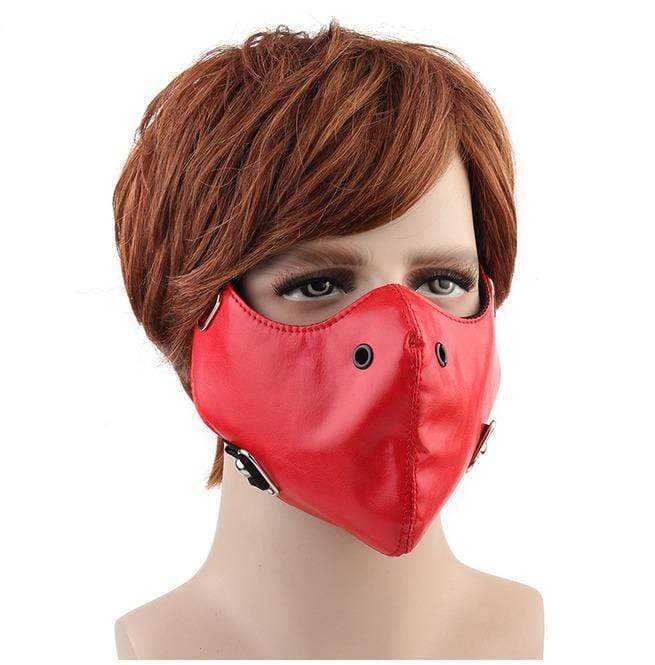 Unisex Punk Faux Leather Cool Half Face Mask