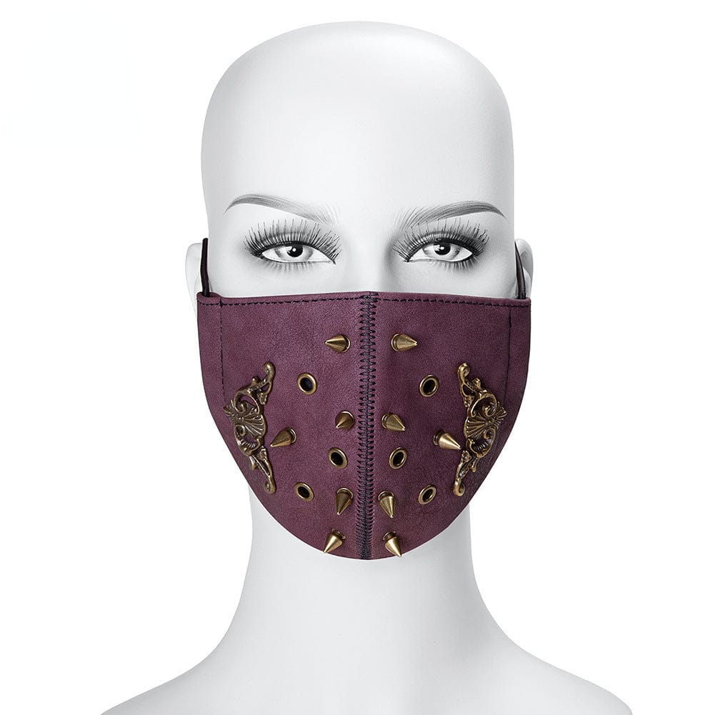 Kobine Unisex Steampunk Badge Rivets Mask