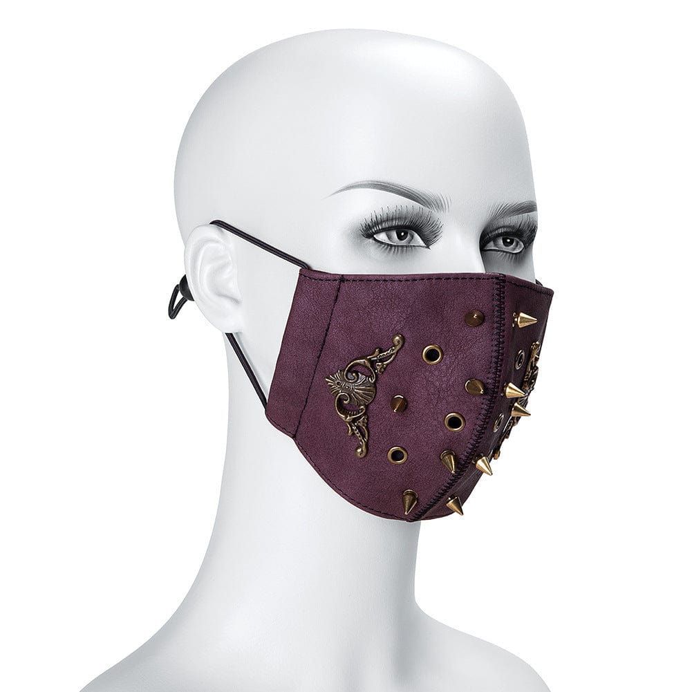 Kobine Unisex Steampunk Badge Rivets Mask
