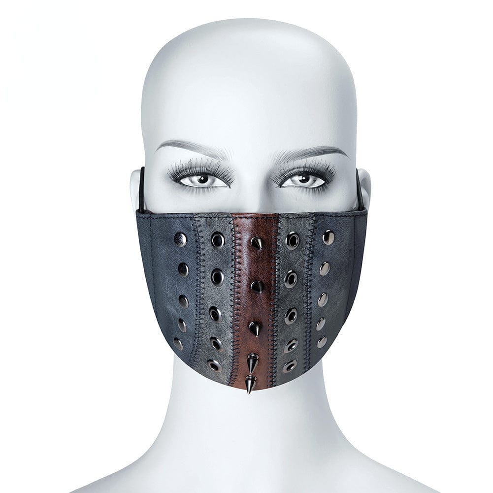 Unisex Steampunk Rivets Eyelets Stitch Mask – Punk Design