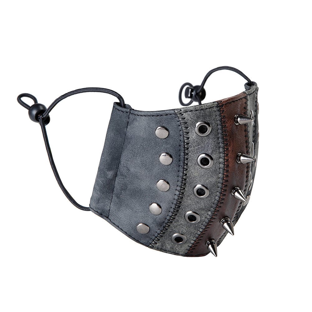 Unisex Steampunk Rivets Eyelets Stitch Mask – Punk Design