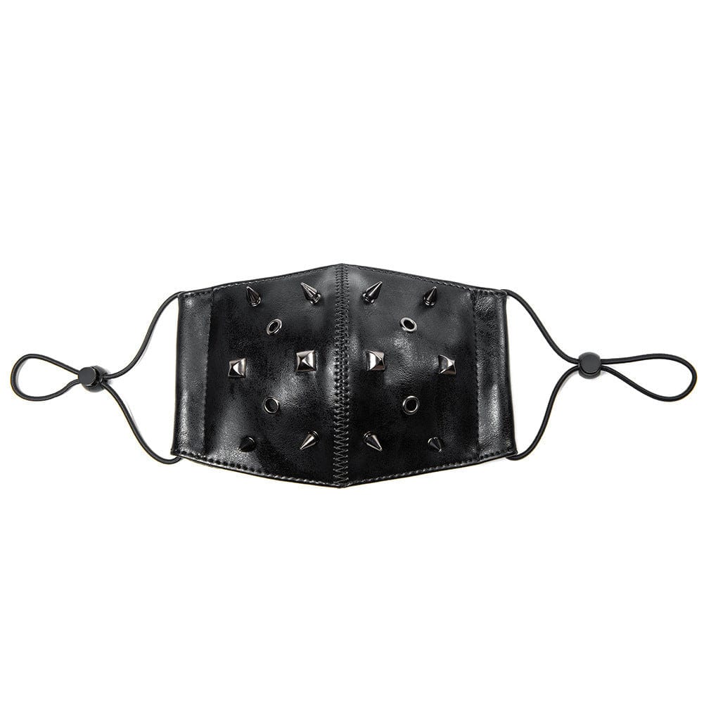 Kobine Unisex Steampunk Rivets Faux Leather Mask