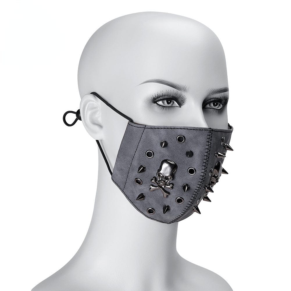 Kobine Unisex Steampunk Skulls Rivets Stitch Mask