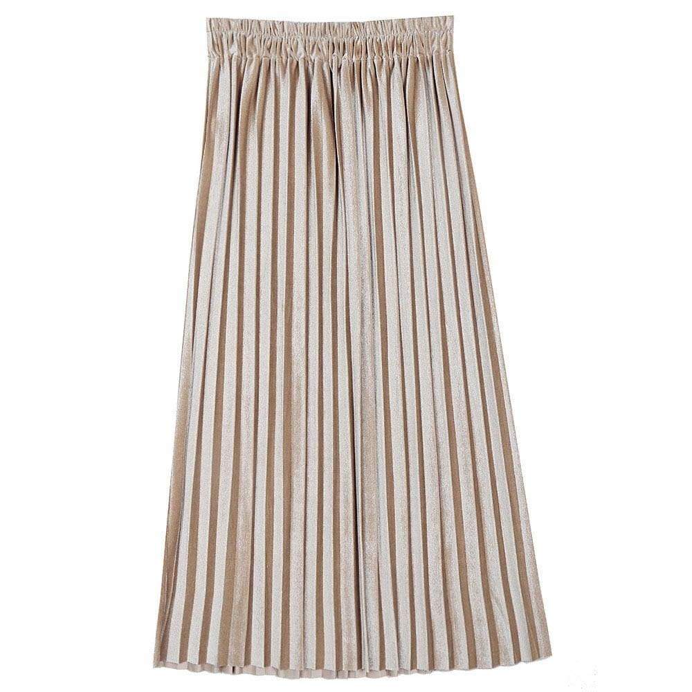 Women' Ankle-Length Suede Pleated Skirts