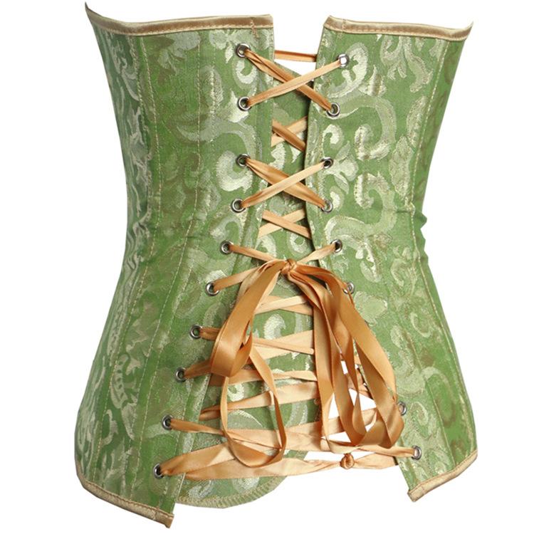 Women' Gothic Jacquard Overbust Corsets With T-bak