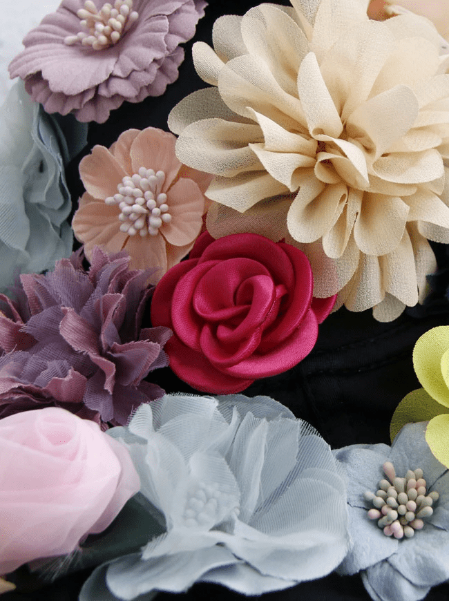 Women's 3D Simulation Flower Strappy Sleeveless Bustier Crop Top Bra