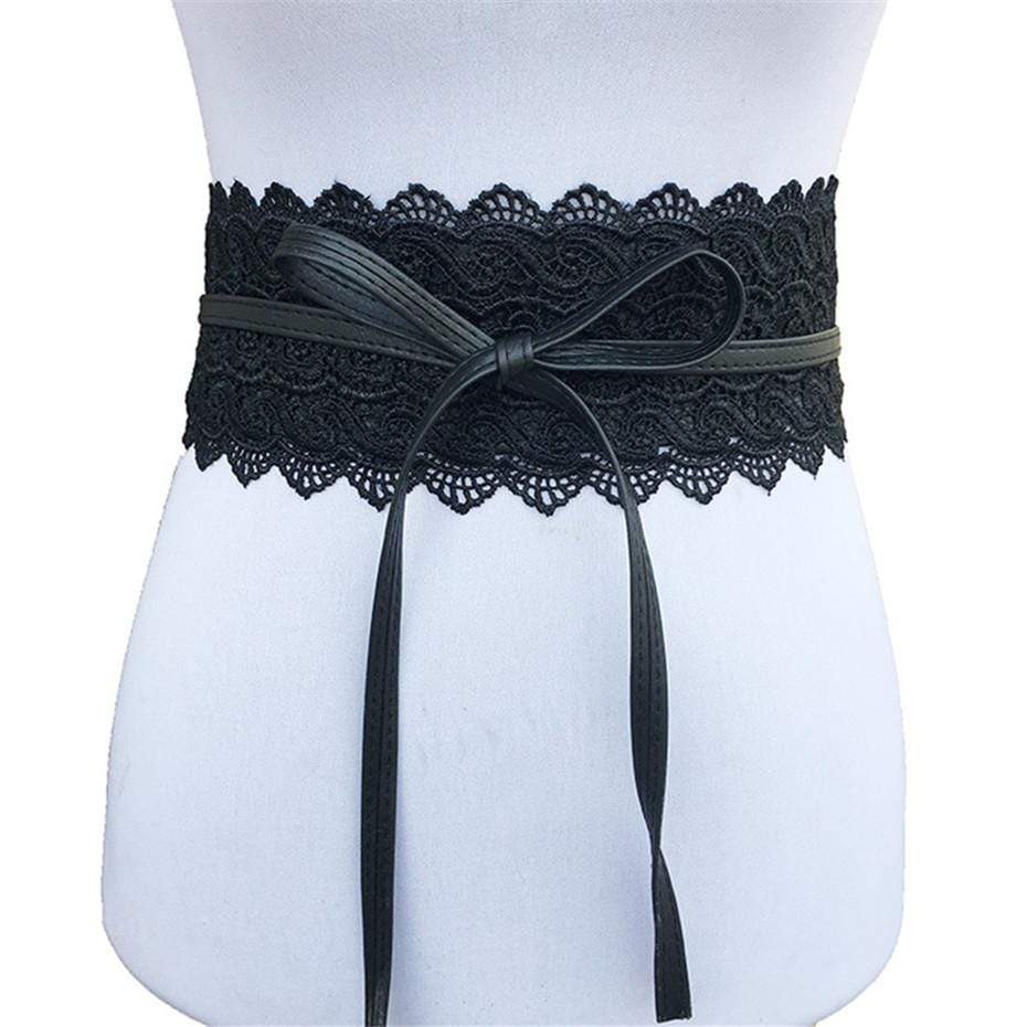Women's Floral Lace-up Belts