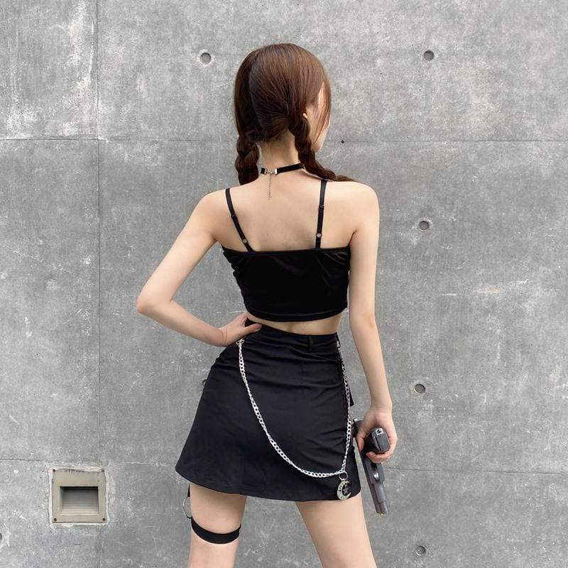 Women's Goth Lace-up Ropes Lace Camisoles
