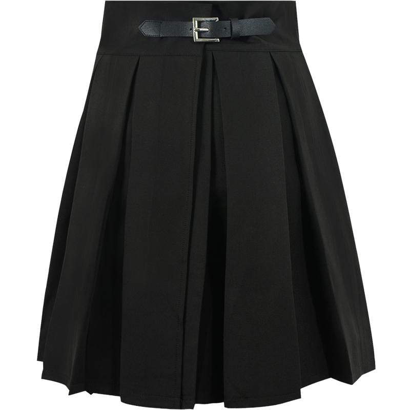 Women's Gothic A-line Pleated Skirts With Belt