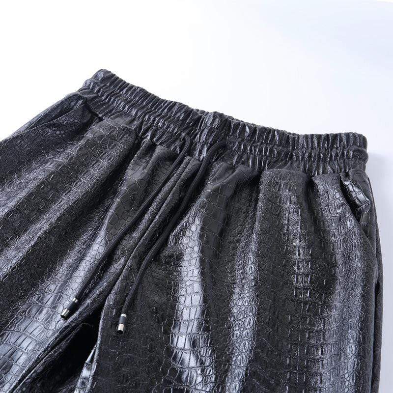 Women's Gothic Alligator Print Casual PU Pants