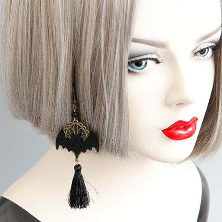 Kobine Women's Gothic Bat Tassels Earrings