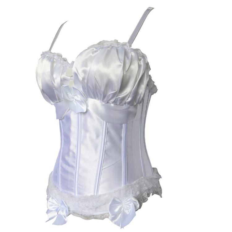 Women's Gothic Bowknot Satin Overbust Corsets