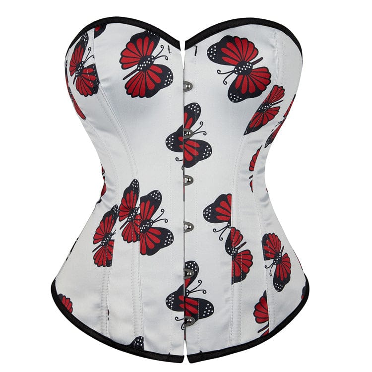 Kobine Women's Gothic Butterfly Printed Overbust Corset