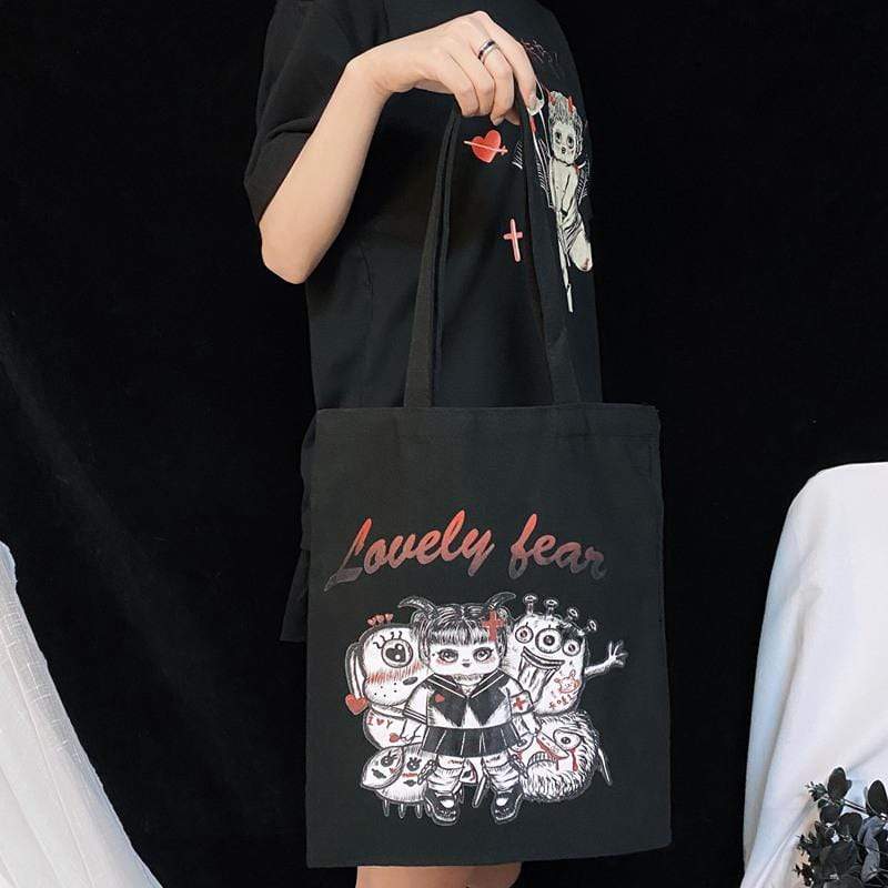 Women's Gothic Cartoon Little Devil Monster Casual Shoulder Bags