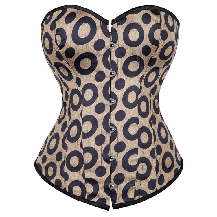 Kobine Women's Gothic Circular Ring Printed Overbust Corset