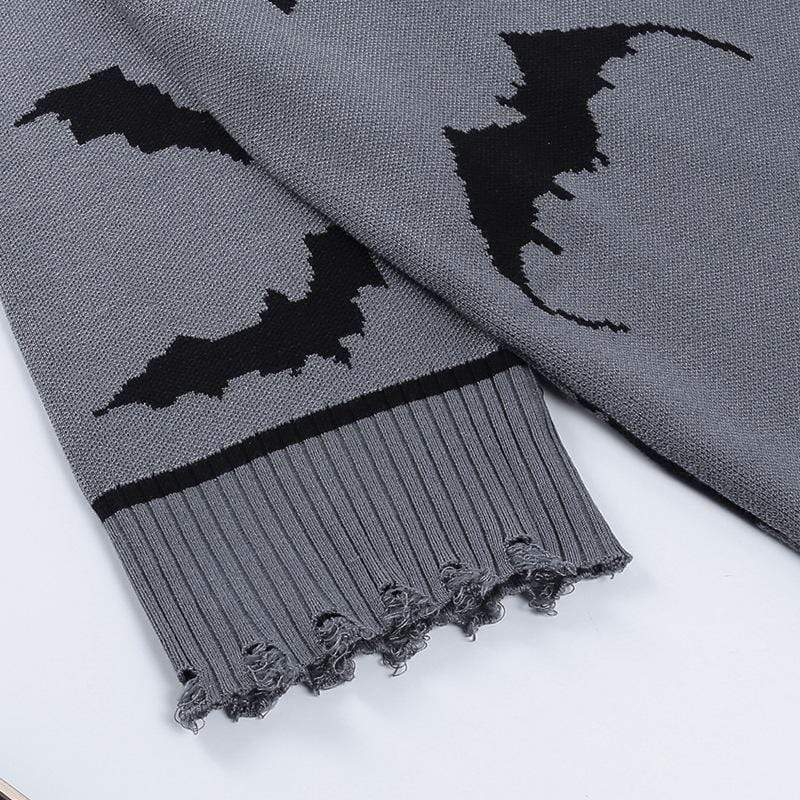 Women's Gothic Contrast Color Bats Long Sweaters