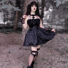 Kobine Women's Gothic Cross Bubble Halterneck Dress