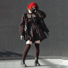 Kobine Women's Gothic Cross Bubble Halterneck Dress