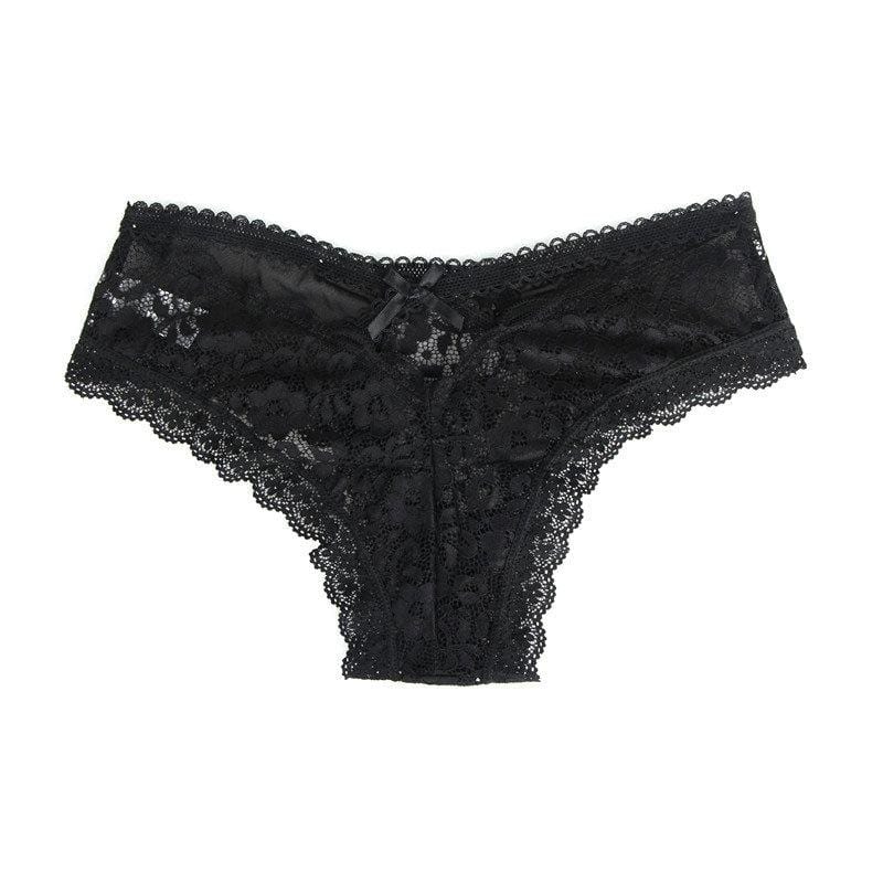 Kobine Women's Gothic Cutout Bowknot Lace Underwear
