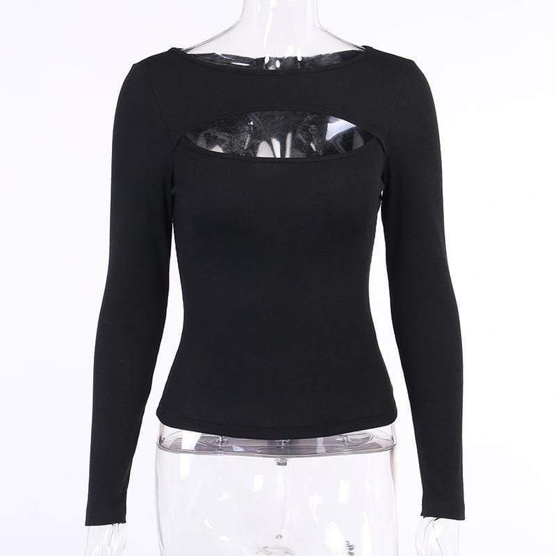 Women's Gothic Cutout Slim-fitted Knitted Tops