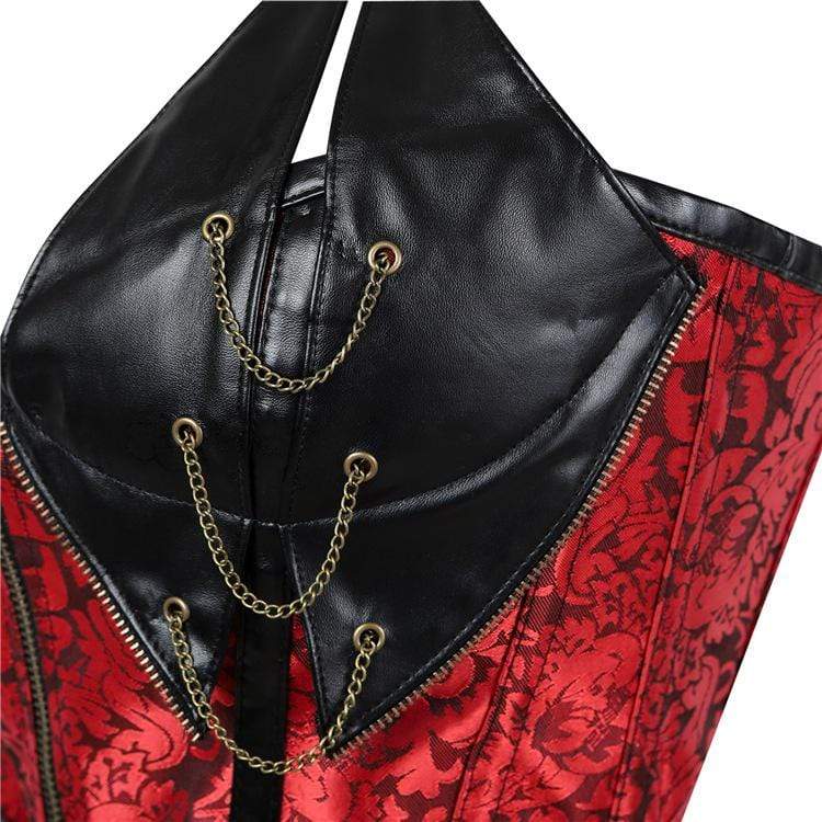 Women's Gothic Faux Leather Halter Top Corsets