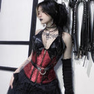 Kobine Women's Gothic Faux Leather Halter Top Corsets