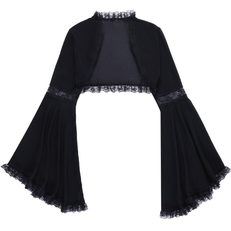 Kobine Damen Gothic Cape mit ausgestellten Ärmeln und Spitzensaum