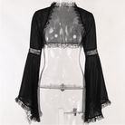 Kobine Damen Gothic Cape mit ausgestellten Ärmeln und Spitzensaum