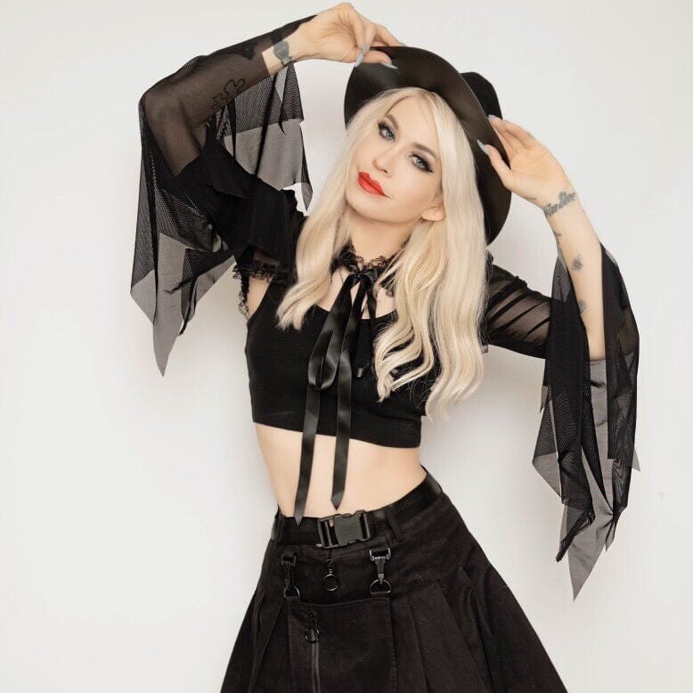 Capa transparente con mangas acampanadas góticas para mujer de Kobine