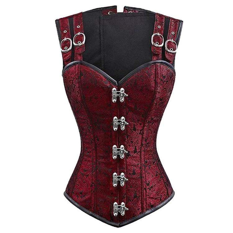 Women's Gothic Floral 12-steel boned Overbust Corsets