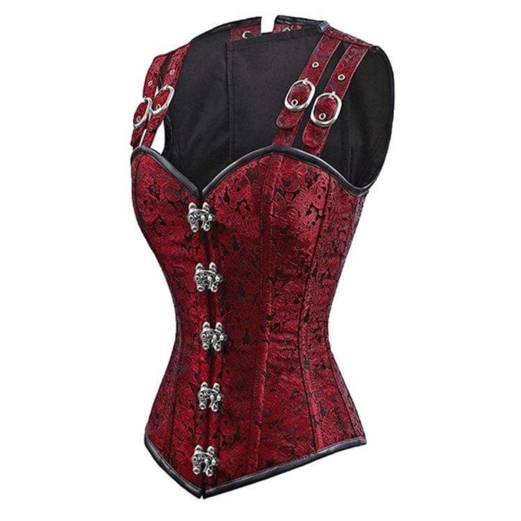 Women's Gothic Floral 12-steel boned Overbust Corsets