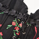 Kobine Women's Gothic Floral Embroidered Ruffle Corset