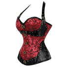 Women's Gothic Floral Halter Top Corsets With T-back