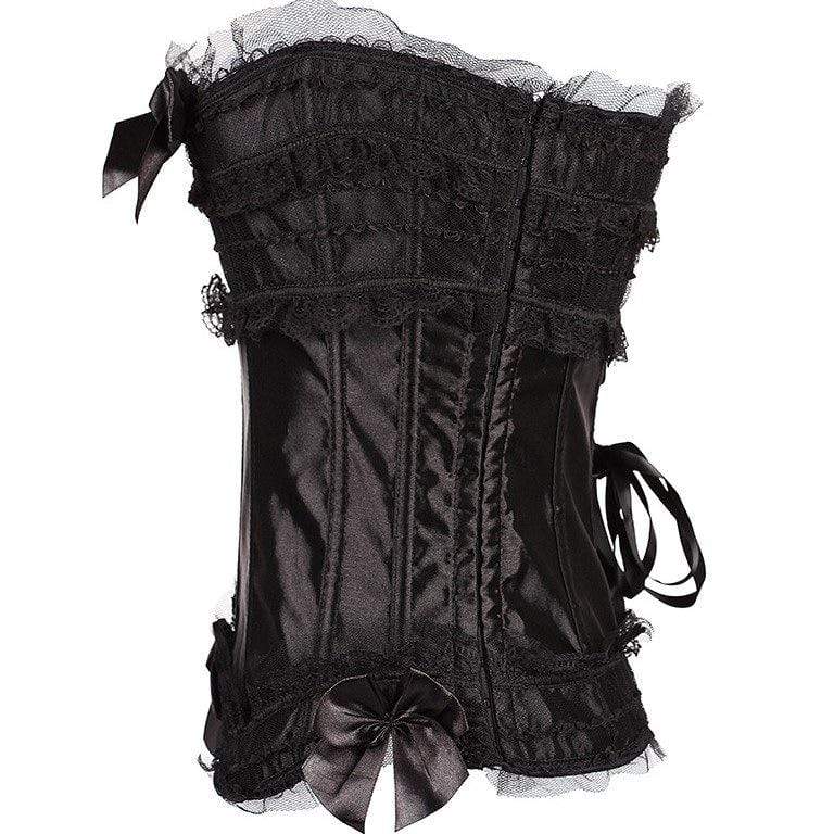 Women's Gothic Floral Mesh Bowknot Overbust Corsets