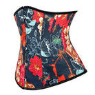 Corsés bajo el pecho de color de contraste con estampado floral gótico para mujer