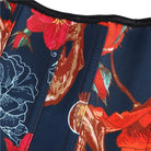 Corsés bajo el pecho de color de contraste con estampado floral gótico para mujer