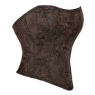 Kobine Women's Gothic Floral Printed Zipper Overbust Corset