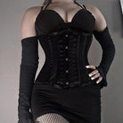 Kobine Women's Gothic Floral Satin Underbust Corset