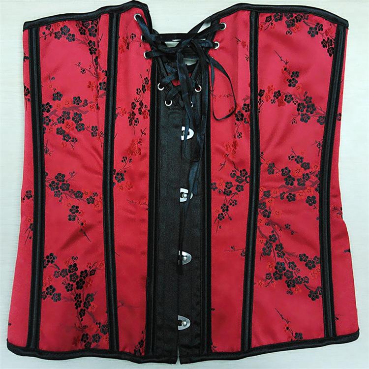 Women's Gothic Floral Strappy Overbust Corsets