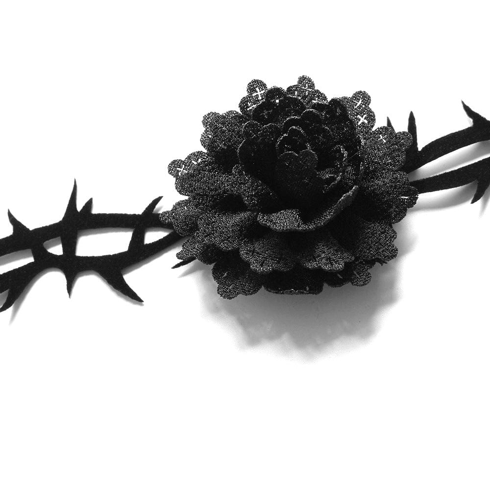 Kobine Women's Gothic Floral Thorn Choker