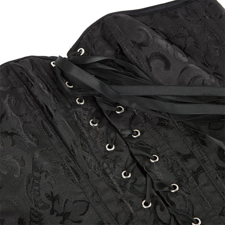 Kobine Gothic-Jacquard-Überbrustkorsett für Damen