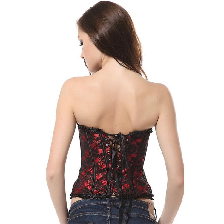 Women's Gothic Jacquard Overbust Corsets With Bowknots