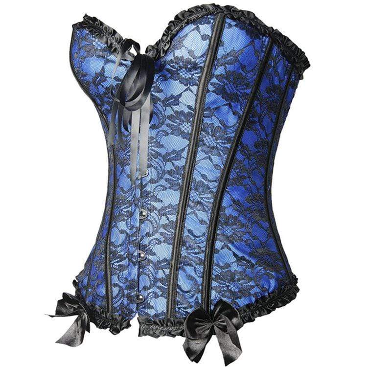 Women's Gothic Jacquard Overbust Corsets With Bowknots