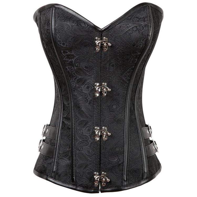 Women's Gothic Jacquard Overbust Corsets With T-back