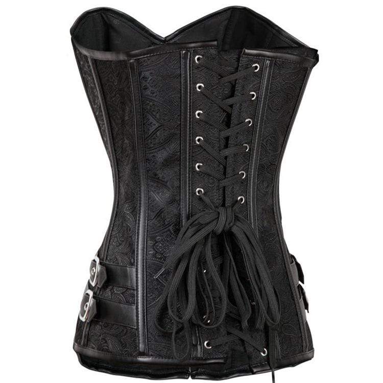 Women's Gothic Jacquard Overbust Corsets With T-back