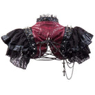 Women's Gothic Lace Hem Black Cape with Chain