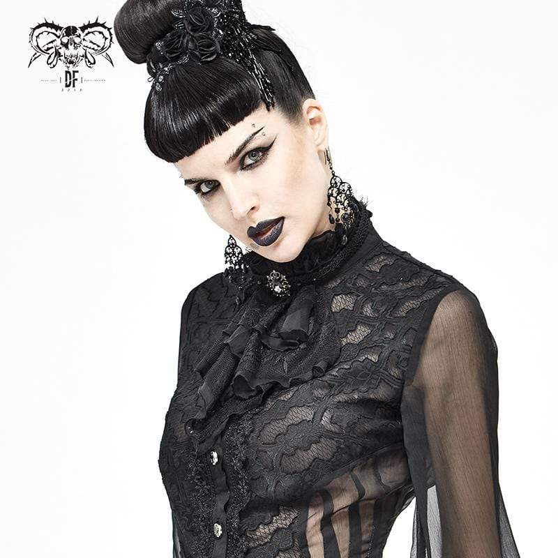 Women's Gothic Lace Multilayer Black Neckwear