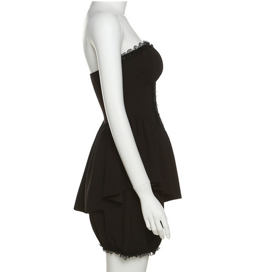 Kobine Women's Gothic Lace Off Shoulder Tank Top & Shorts